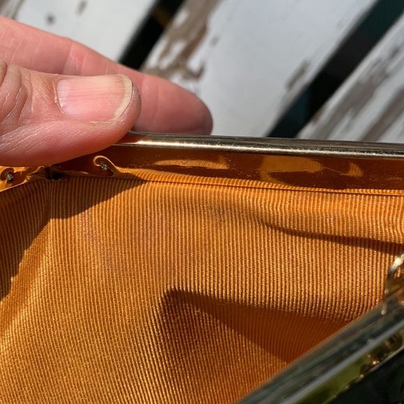 Vintage navy blue leather clutch ETRA - Picture 8 of 16